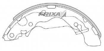 1 199 р. Колодки тормозные задние барабанные (4шт.) HANKOOK FRIXA  Hyundai Elantra  AD - Matrix  1 FC  с доставкой в г. Кемерово. Увеличить фотографию 1