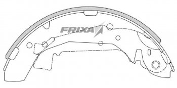 879 р. Колодки тормозные задние барабанные (4шт.) HANKOOK FRIXA Hyundai Elantra J1 седан (1990-1995)  с доставкой в г. Кемерово. Увеличить фотографию 1