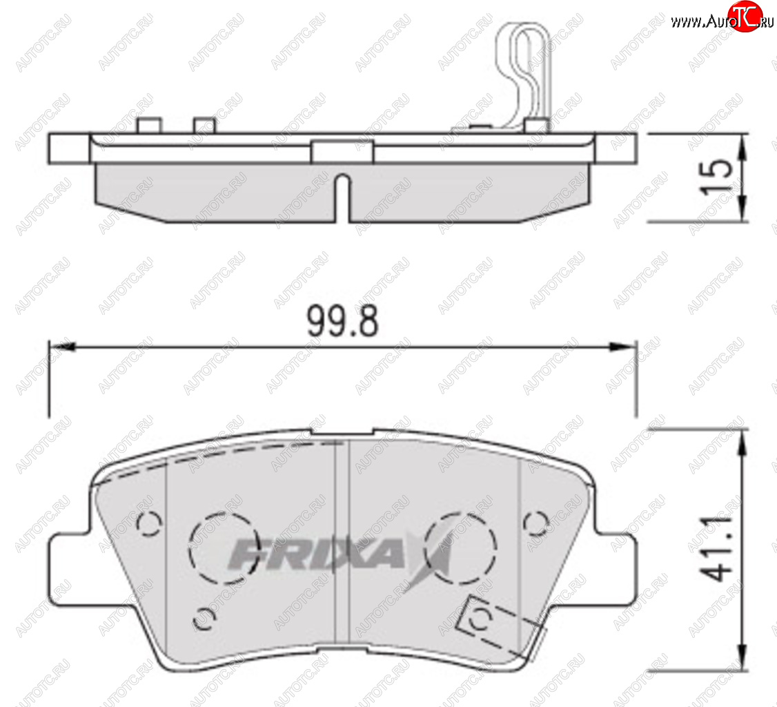 849 р. Колодки тормозные задние (4шт.) HANKOOK FRIX  Hyundai Solaris (1998-2012), Hyundai Sonata  NF (2004-2010), KIA Optima ( 1 GD,  2 MG) (2000-2010)  с доставкой в г. Кемерово