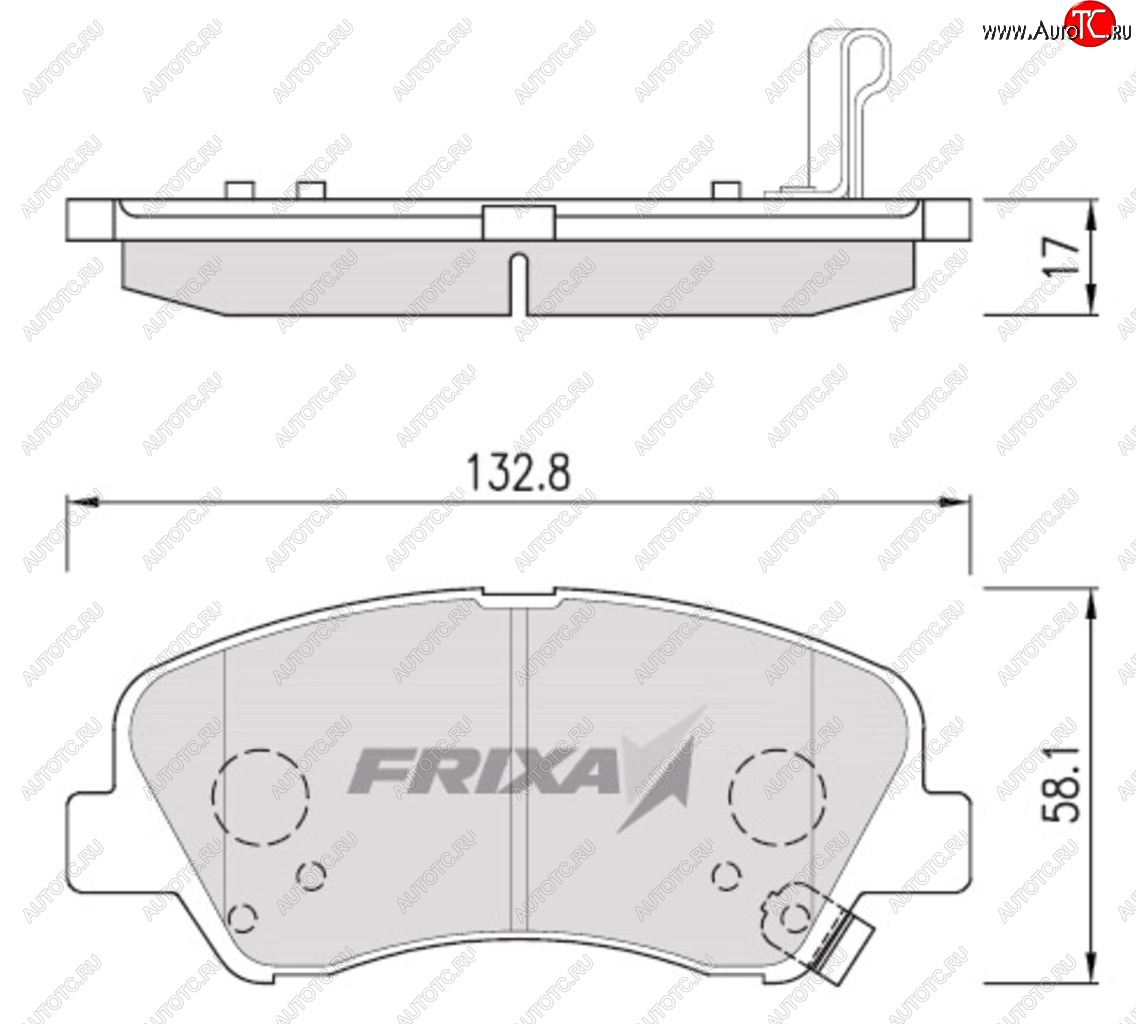 1 299 р. Колодки тормозные передние (4шт.) HANKOOK FRIXA  Hyundai Solaris ( RBr,  HCR) (1998-2022), KIA Rio ( 3 QB,  4 FB,  4 YB) (2011-2025)  с доставкой в г. Кемерово