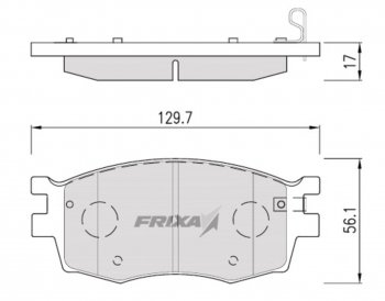 879 р. Колодки тормозные передние (4шт.) HANKOOK FRIXA KIA Rio 3 QB дорестайлинг седан (2011-2015)  с доставкой в г. Кемерово. Увеличить фотографию 1