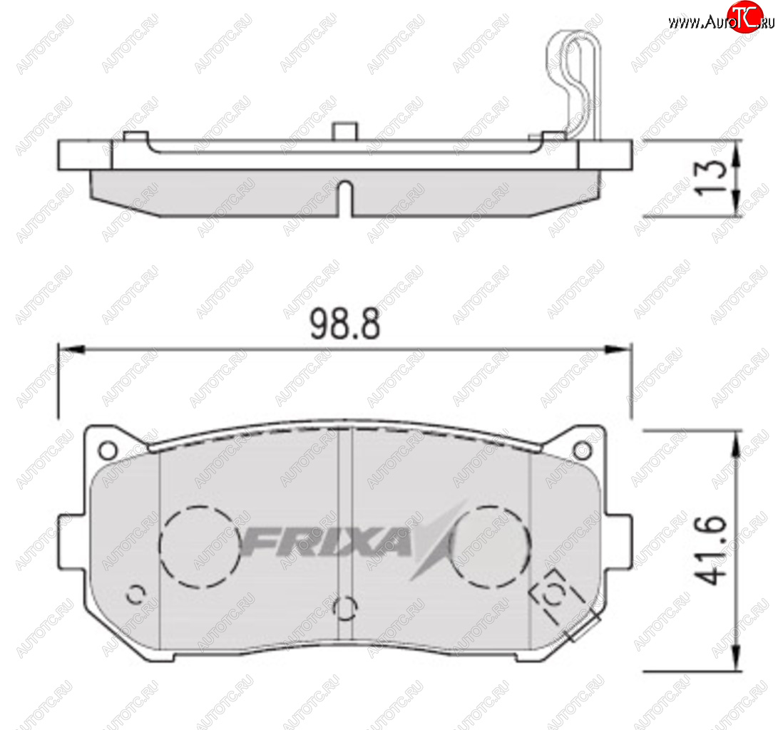 839 р. Колодки тормозные задние (4шт.) HANKOOK FRIX KIA Clarus K9A седан рестайлинг (1998-2001)  с доставкой в г. Кемерово