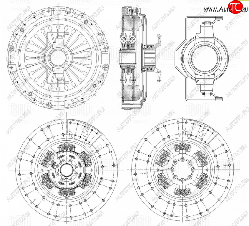 133 999 р. Сцепление VOLVO FH13 комплект (с выжимным подшипником,диск выжимной 1шт.) d=400 TRIALLI TRIALLI fr825 TRIALLI fr825  с доставкой в г. Кемерово