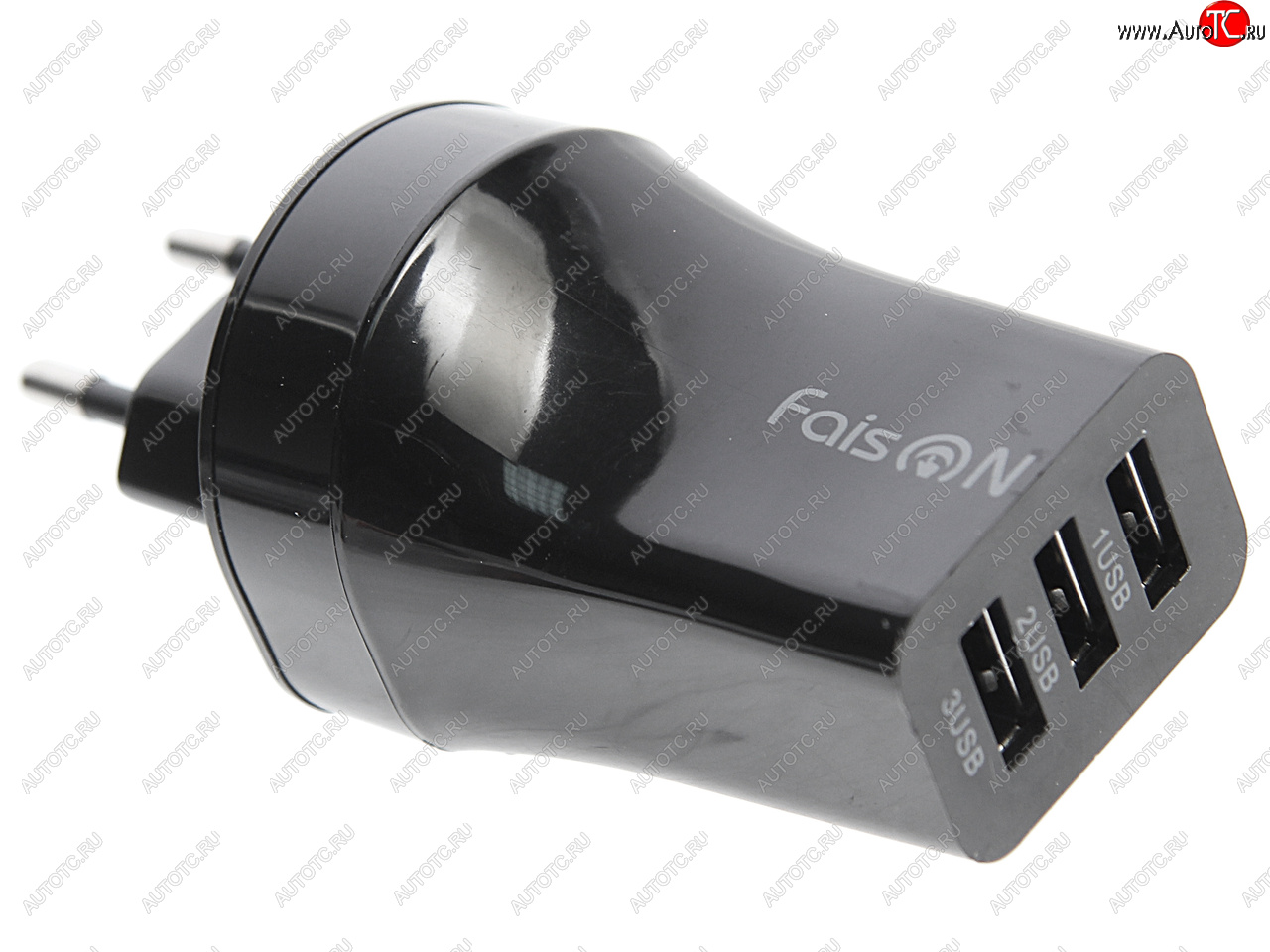 379 р. Устройство зарядное в розетку 3 USB 2.1A FAISON FAISON fs-z-1-978 black  с доставкой в г. Кемерово
