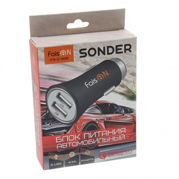 499 р. Устройство зарядное в прикуриватель 2USB 12V Quick Charge EARLDOM EARLDOM fs-z-588 black  с доставкой в г. Кемерово. Увеличить фотографию 3