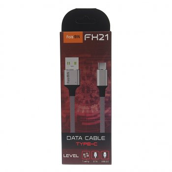 190 р. Кабель USB Type C 1м FAISON FAISON fx21 grey  с доставкой в г. Кемерово. Увеличить фотографию 2