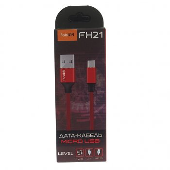 147 р. Кабель micro USB 1м FAISON FAISON fx21 red  с доставкой в г. Кемерово. Увеличить фотографию 2