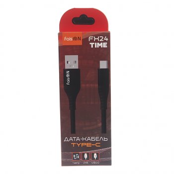 196 р. Кабель USB Type C 1м FAISON FAISON fx24 time black  с доставкой в г. Кемерово. Увеличить фотографию 2