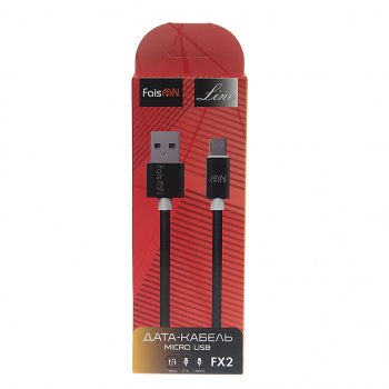 128 р. Кабель micro USB 1м FAISON FAISON fx2 line black  с доставкой в г. Кемерово. Увеличить фотографию 2