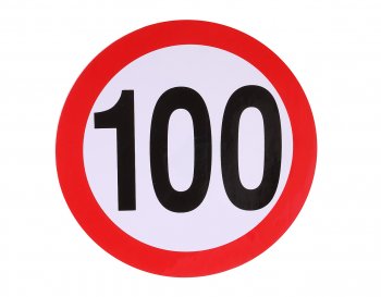 56 р. Наклейка-знак виниловая Ограничение скорости 100кмч круг,большая NO NAME г05106  с доставкой в г. Кемерово. Увеличить фотографию 1