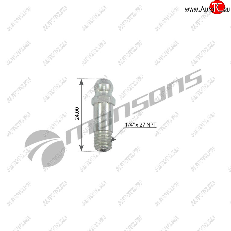 19 р. Масленка прямая 180 градусов 14x27 NPT MANSONS MANSONS g11  с доставкой в г. Кемерово