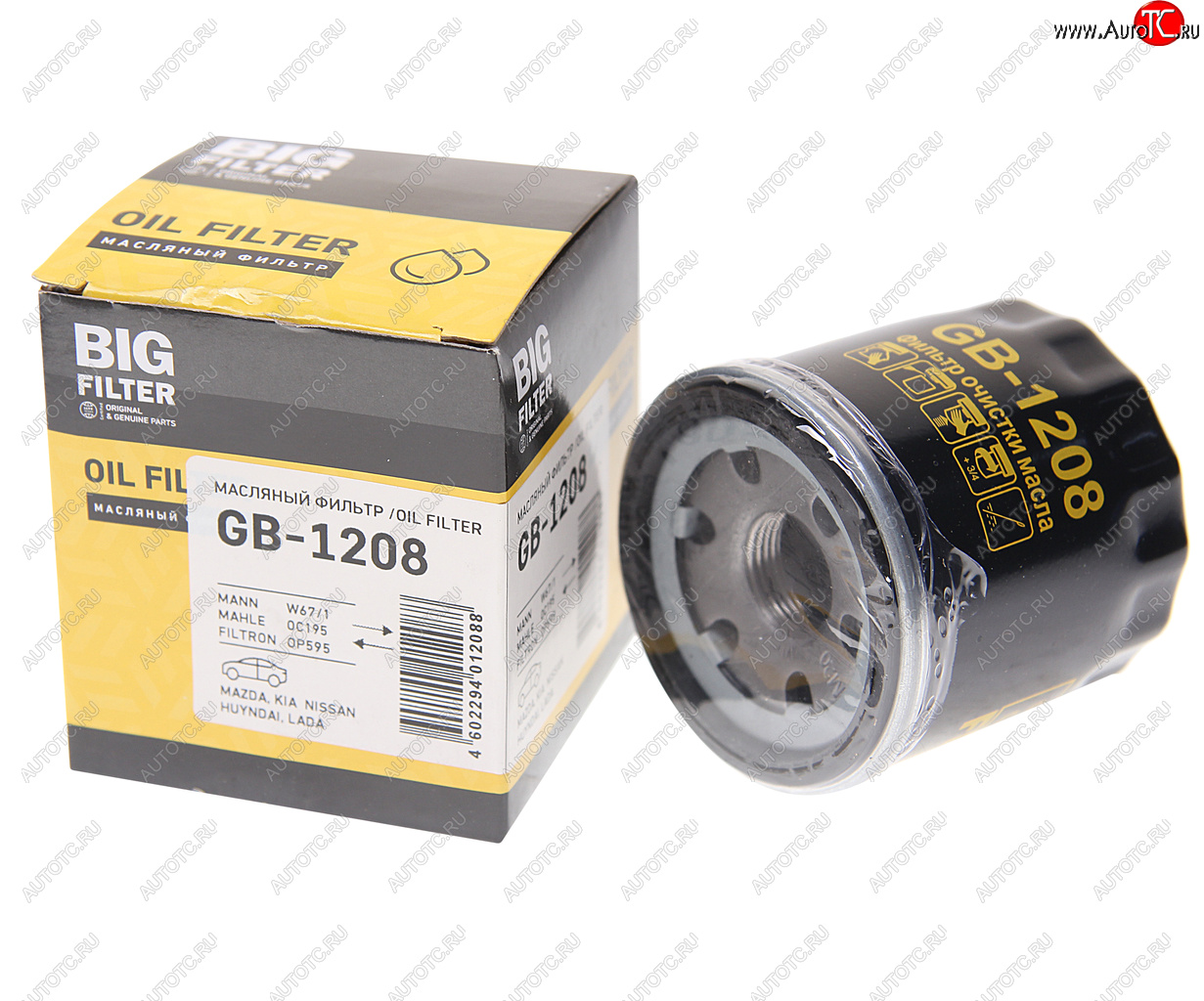 291 р. Фильтр масляный NISSAN SUBARU RENAULT HYUNDAI KIA BIG FILTER BIG FILTER gb-1208  с доставкой в г. Кемерово