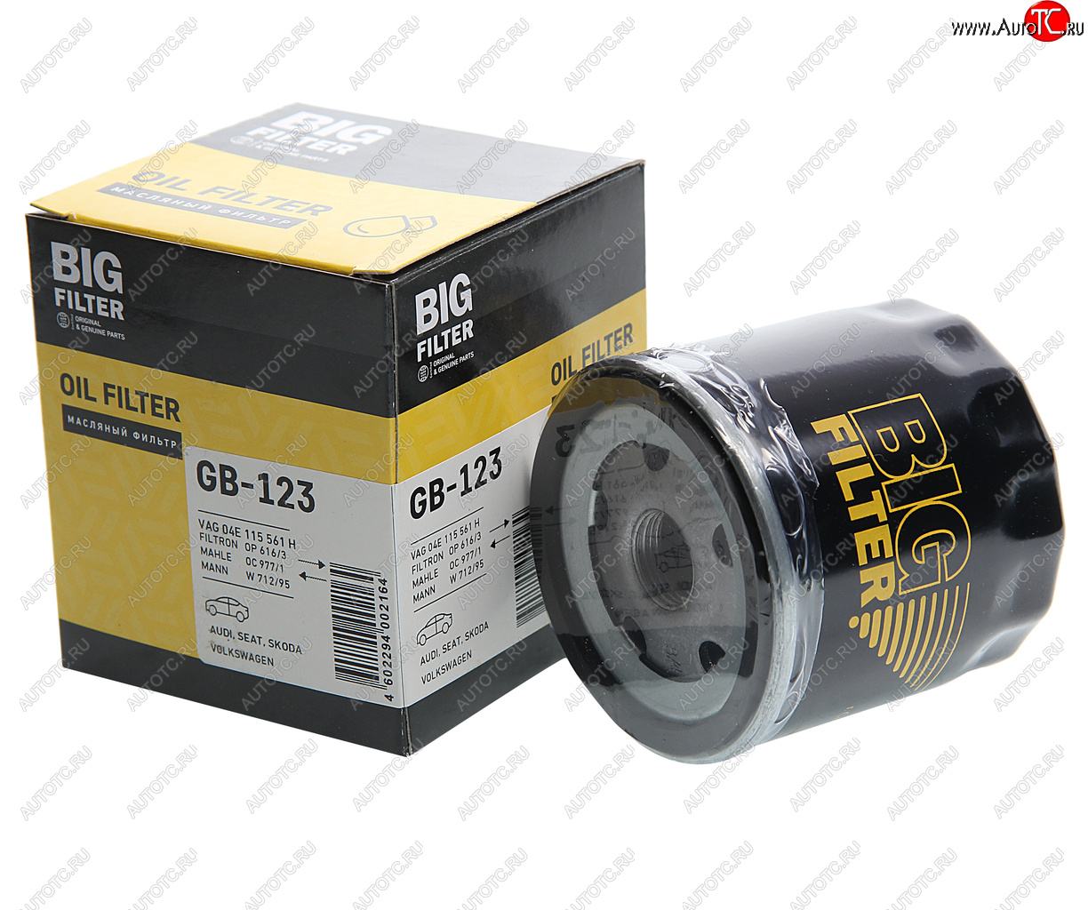399 р. Фильтр масляный VW Golf (12-),Polo (12-) AUDI A3 (12-) SEAT Leon SKODA Octavia BIG FILTER BIG FILTER gb-123  с доставкой в г. Кемерово
