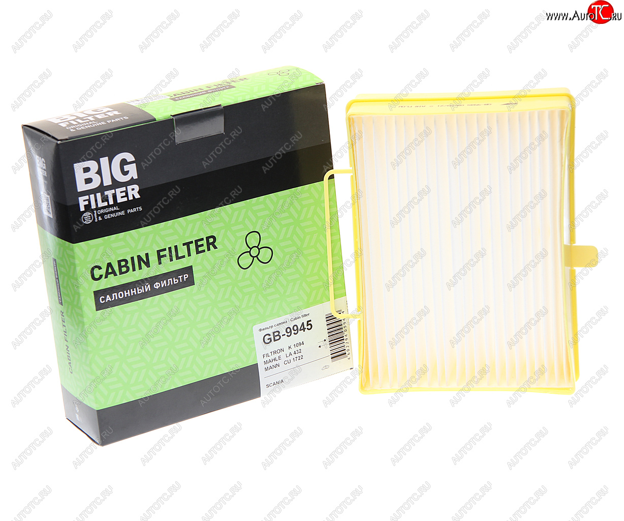 729 р. Фильтр воздушный салона BIG FILTER  Scania 4-series (1997-2007)  с доставкой в г. Кемерово
