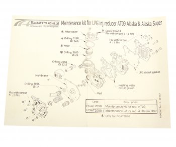 1 669 р. Ремкомплект редуктора Аляска ВПРЫСК TOMASSETO TOMASETTO гбо 000415  с доставкой в г. Кемерово. Увеличить фотографию 3