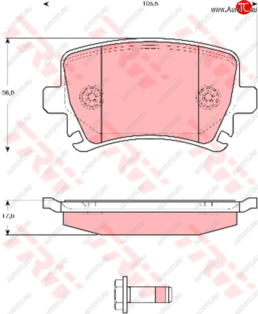 3 299 р. Колодки тормозные передние (4шт.) TRW Audi A3 8L1 хэтчбэк 3 дв. дорестайлинг (1996-2000)  с доставкой в г. Кемерово