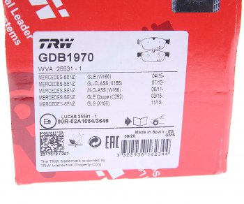 7 299 р. Колодки тормозные передние (4шт.) TRW Mercedes-Benz GL class X166 дорестайлинг (2012-2016)  с доставкой в г. Кемерово. Увеличить фотографию 4