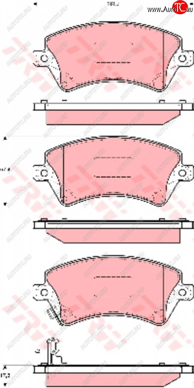 3 269 р. Колодки тормозные передние (4шт.) TRW Toyota Corolla E120 универсал дорестайлинг (2000-2004)  с доставкой в г. Кемерово