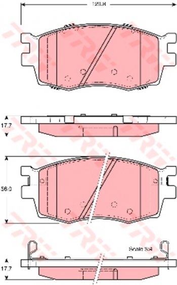 3 899 р. Колодки тормозные передние (4шт.) TRW KIA Rio 2 JB дорестайлинг седан (2005-2009)  с доставкой в г. Кемерово. Увеличить фотографию 1