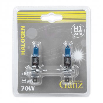 379 р. Лампа 24V H1 70W P14.5s +50% блистер (2шт.) GANZ GANZ gip06049  с доставкой в г. Кемерово. Увеличить фотографию 2