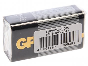 134 р. Батарейка KRONA 6F22 9V термопленка 1шт. Alkaline Supercell GP GP gp-1604s  с доставкой в г. Кемерово. Увеличить фотографию 1
