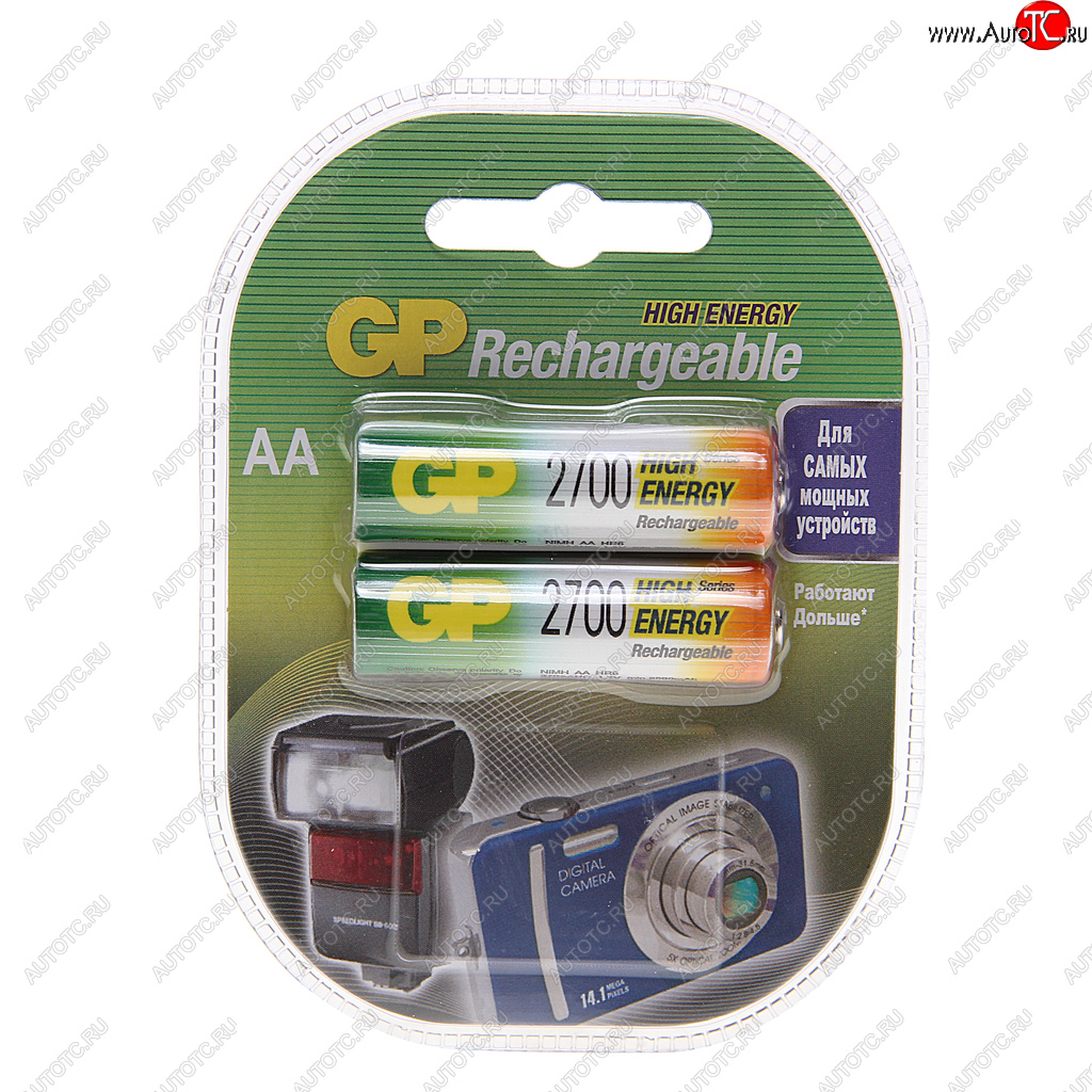 1 599 р. Батарейка AA HR6 1.2V аккумулятор Ni-MH 2700mAh блистер (2шт.) GP GP gp-270aahc  с доставкой в г. Кемерово