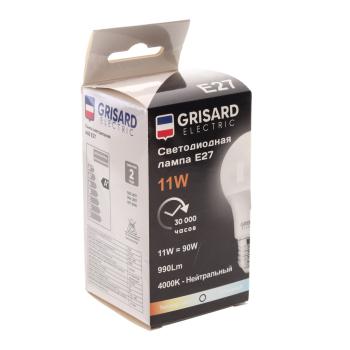 90 р. Лампа светодиодная E27 A60 11W (90W) 220V теплый GRISARD ELECTRIC GRISARD ELECTRIC gre-002-0009  с доставкой в г. Кемерово. Увеличить фотографию 3