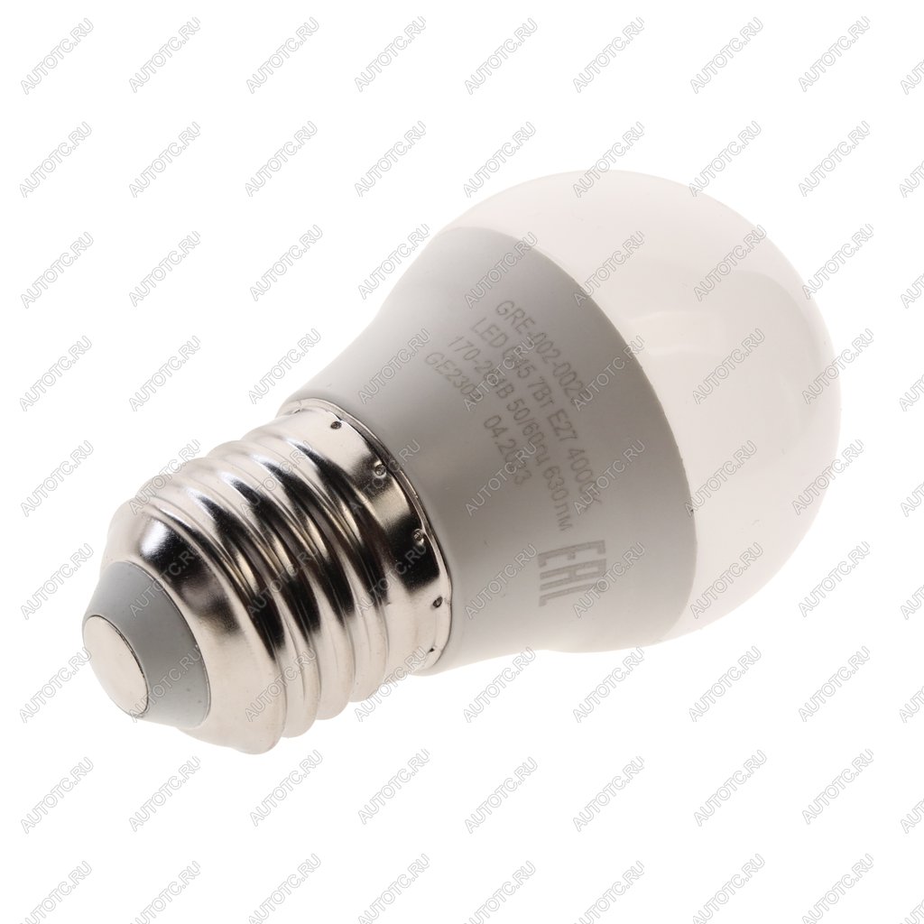86 р. Лампа светодиодная E27 G45 7W (60W) 220V теплый GRISARD ELECTRIC GRISARD ELECTRIC gre-002-0025  с доставкой в г. Кемерово