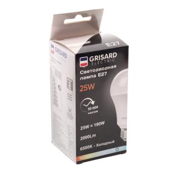 204 р. Лампа светодиодная E27 A70 25W (190W) 220V холодный GRISARD ELECTRIC GRISARD ELECTRIC gre-002-0102  с доставкой в г. Кемерово. Увеличить фотографию 3