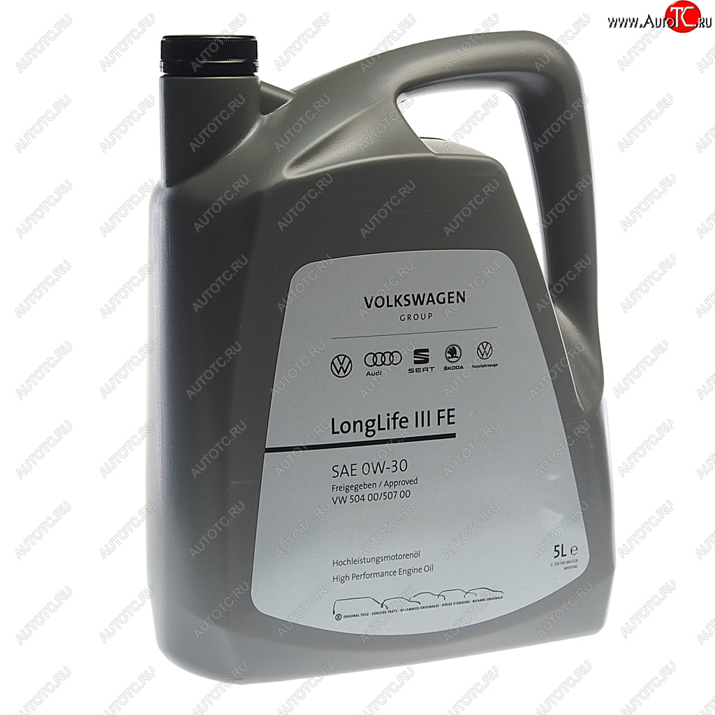 7 399 р. Масло моторное VAG 0W30 синт.5л LONG LIFE 3 (504.00507.00) (ЗАМЕНА НА GS55545M4EUR) OE VAG gs55545m4  с доставкой в г. Кемерово