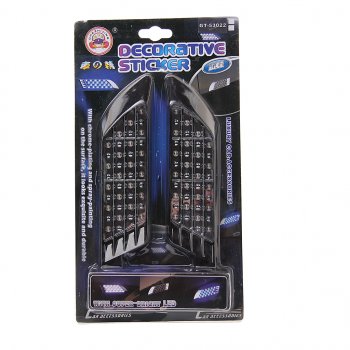 269 р. Дефлектор BLACK 160х45мм с подсветкой 20 LED BLUE 12V 2шт. GT GT gt-53022  с доставкой в г. Кемерово. Увеличить фотографию 1