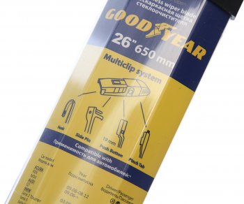 859 р. Щетка стеклоочистителя 650мм бескаркасная Multiclip Frameless GOODYEAR GOODYEAR gy000426  с доставкой в г. Кемерово. Увеличить фотографию 3