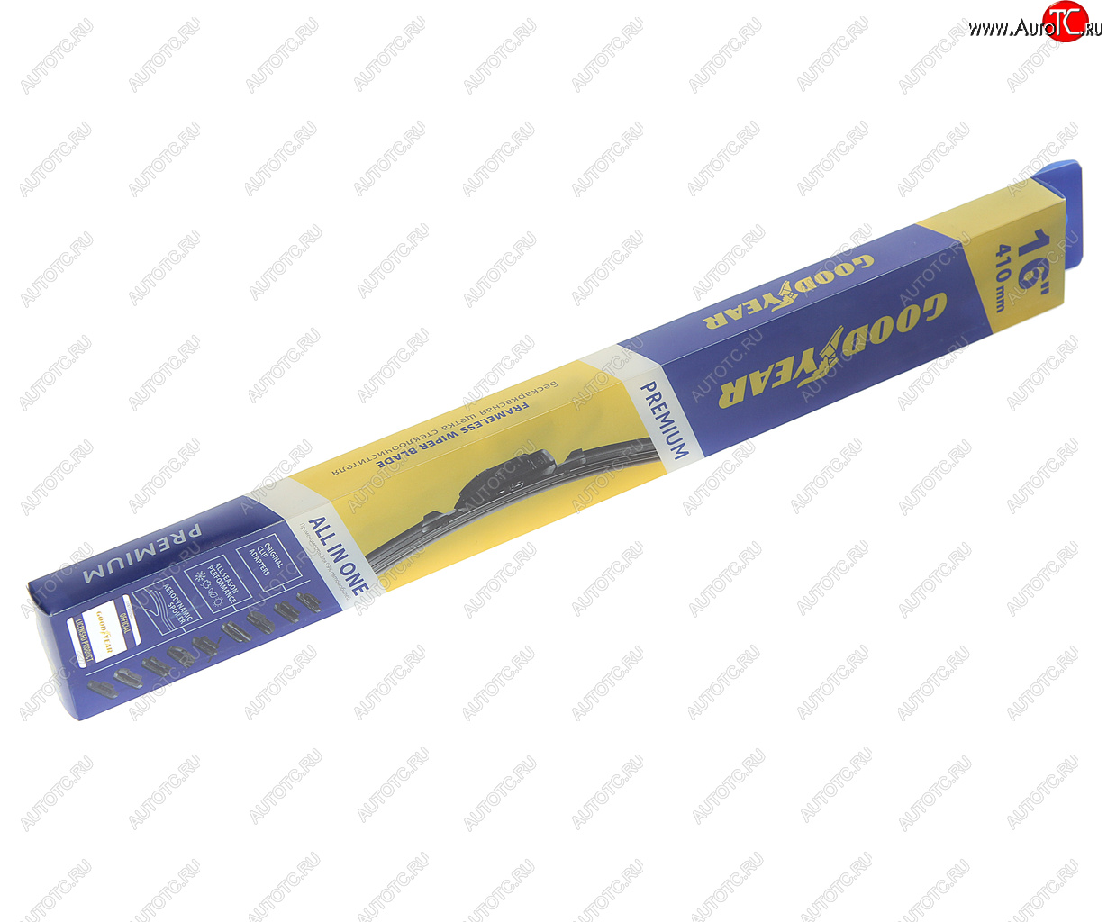1 039 р. Щетка стеклоочистителя 410мм бескаркасная (8 адаптеров) Premium GOODYEAR GOODYEAR gy000436  с доставкой в г. Кемерово