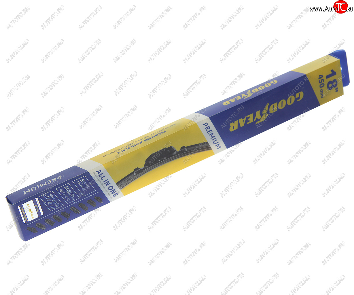 1 039 р. Щетка стеклоочистителя 450мм бескаркасная (8 адаптеров) Premium GOODYEAR GOODYEAR gy000438  с доставкой в г. Кемерово