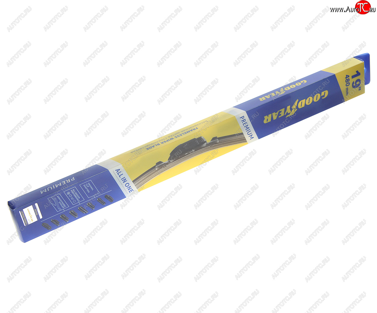 1 039 р. Щетка стеклоочистителя 480мм бескаркасная (8 адаптеров) Premium GOODYEAR GOODYEAR gy000439  с доставкой в г. Кемерово