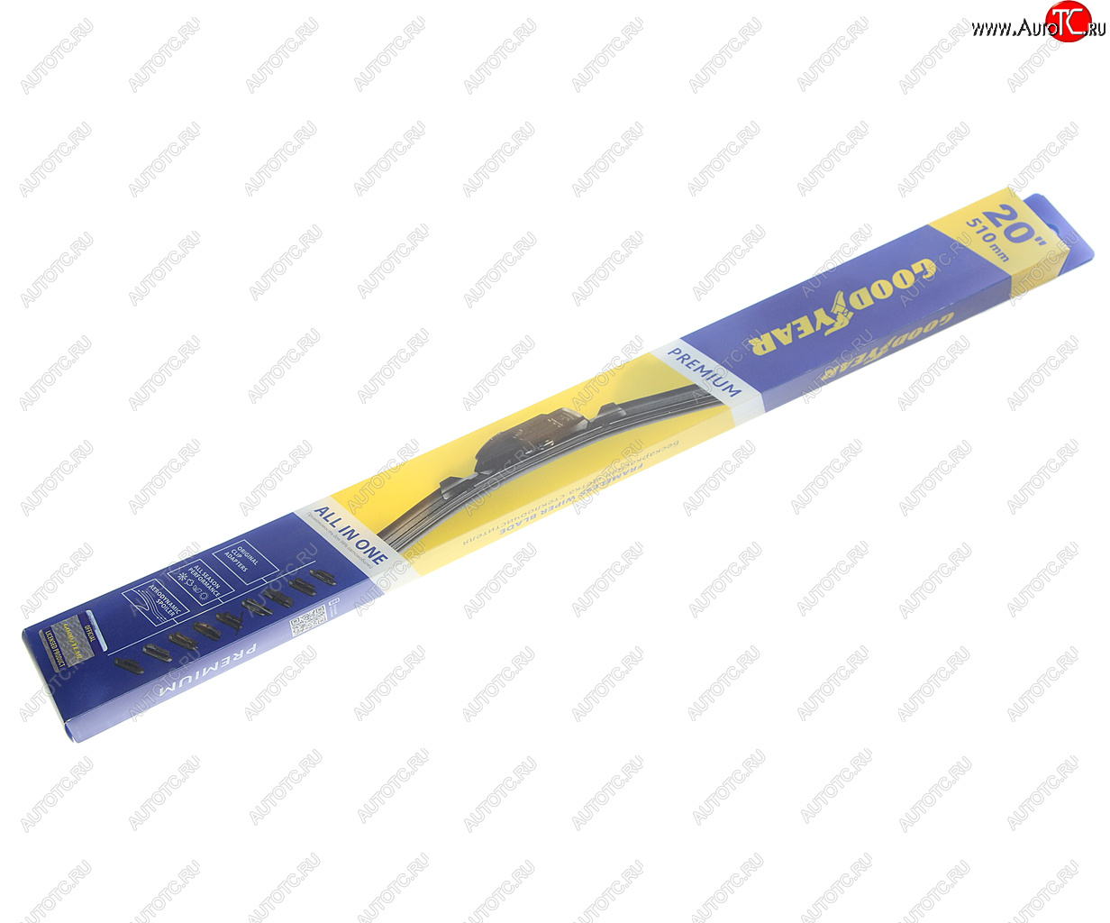 1 039 р. Щетка стеклоочистителя 510мм бескаркасная (8 адаптеров) Premium GOODYEAR GOODYEAR gy000440  с доставкой в г. Кемерово