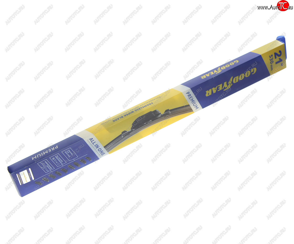 1 039 р. Щетка стеклоочистителя 530мм бескаркасная (8 адаптеров) Premium GOODYEAR GOODYEAR gy000441  с доставкой в г. Кемерово