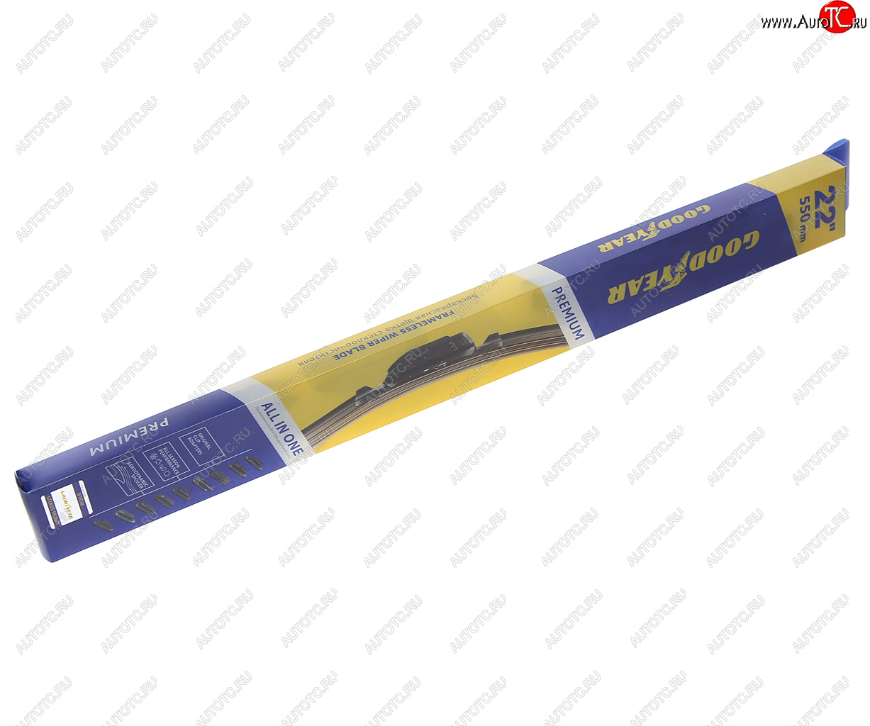 1 039 р. Щетка стеклоочистителя 550мм бескаркасная (8 адаптеров) Premium GOODYEAR GOODYEAR gy000442  с доставкой в г. Кемерово