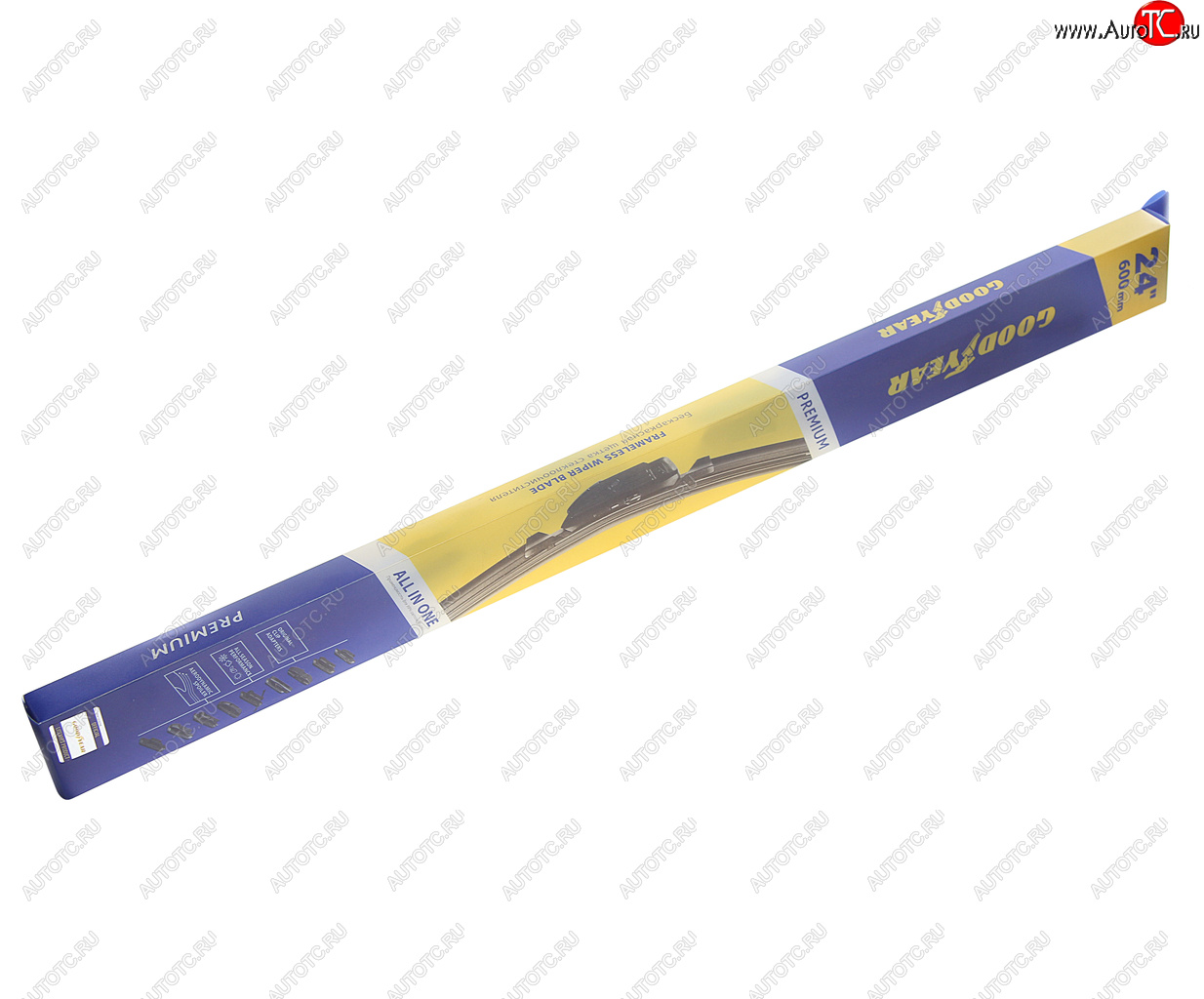 1 039 р. Щетка стеклоочистителя 600мм бескаркасная (8 адаптеров) Premium GOODYEAR GOODYEAR gy000444  с доставкой в г. Кемерово