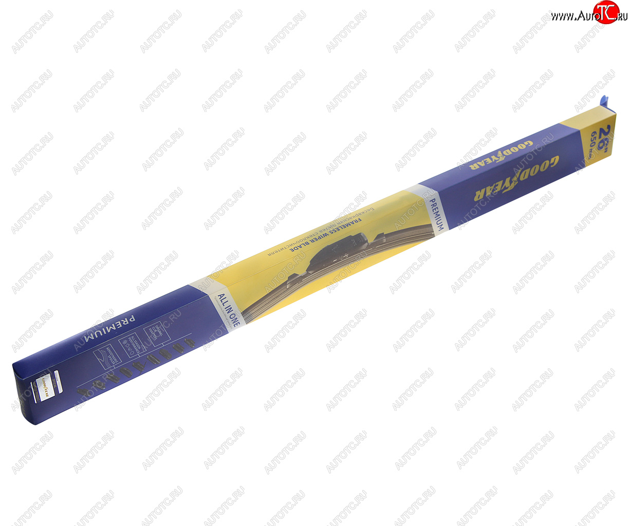 1 039 р. Щетка стеклоочистителя 650мм бескаркасная (8 адаптеров) Premium GOODYEAR GOODYEAR gy000446  с доставкой в г. Кемерово