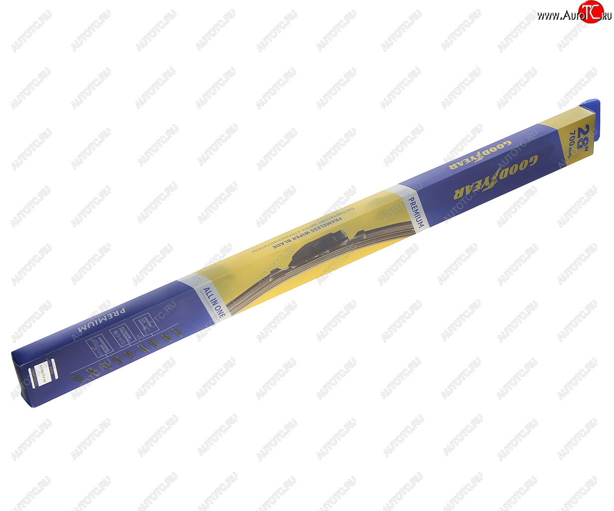 1 039 р. Щетка стеклоочистителя 700мм бескаркасная (8 адаптеров) Premium GOODYEAR GOODYEAR gy000448  с доставкой в г. Кемерово