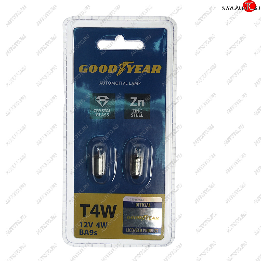 88 р. Лампа 12V T4W BA9s блистер (2шт.) GOODYEAR GOODYEAR gy012203  с доставкой в г. Кемерово