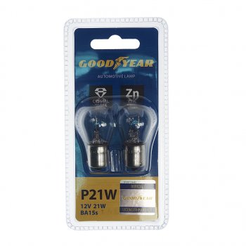 144 р. Лампа 12V P21W Ba15s блистер (2шт.) GOODYEAR GOODYEAR gy012222  с доставкой в г. Кемерово. Увеличить фотографию 1