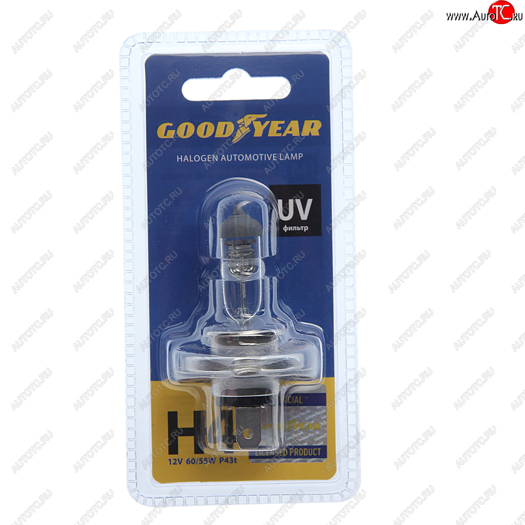 399 р. Лампа 12V H4 6055W P43t блистер (1шт.) GOODYEAR GOODYEAR gy014121  с доставкой в г. Кемерово