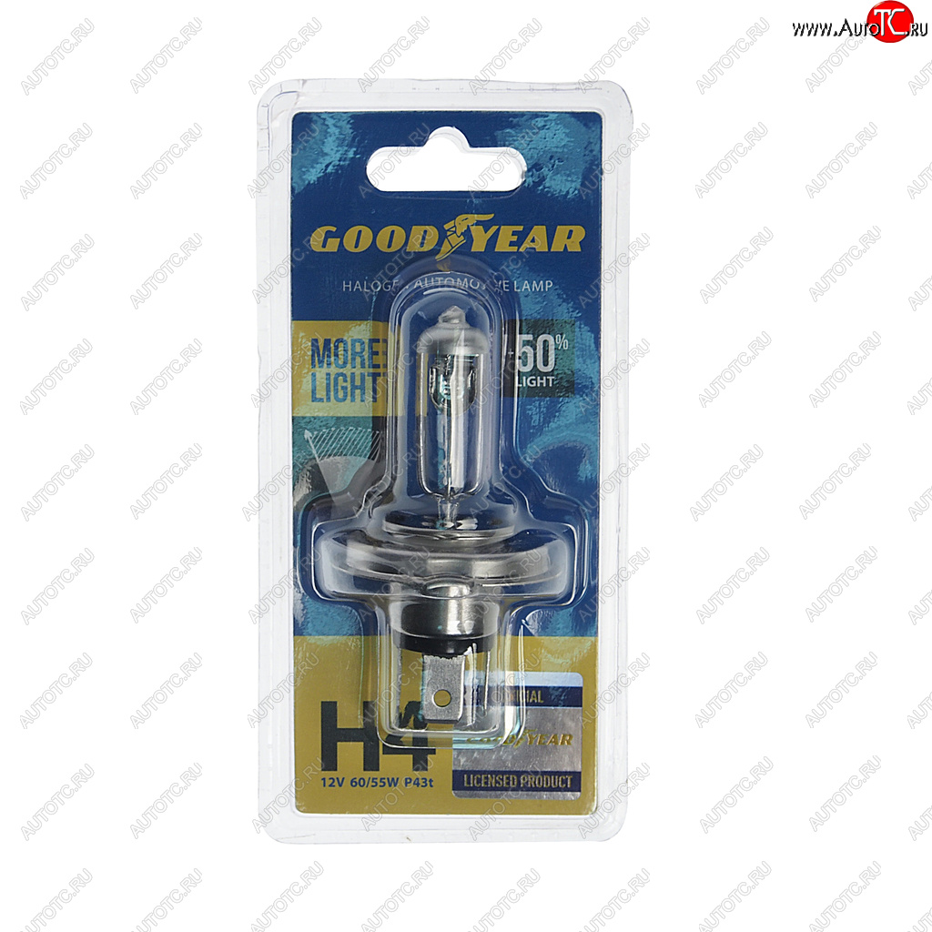 549 р. Лампа 12V H4 6055W P43t блистер (1шт.) More Light GOODYEAR GOODYEAR gy014125  с доставкой в г. Кемерово