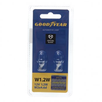109 р. Лампа 12V W1.2W W2x4.6d блистер (2шт.) GOODYEAR GOODYEAR gy015202  с доставкой в г. Кемерово. Увеличить фотографию 1