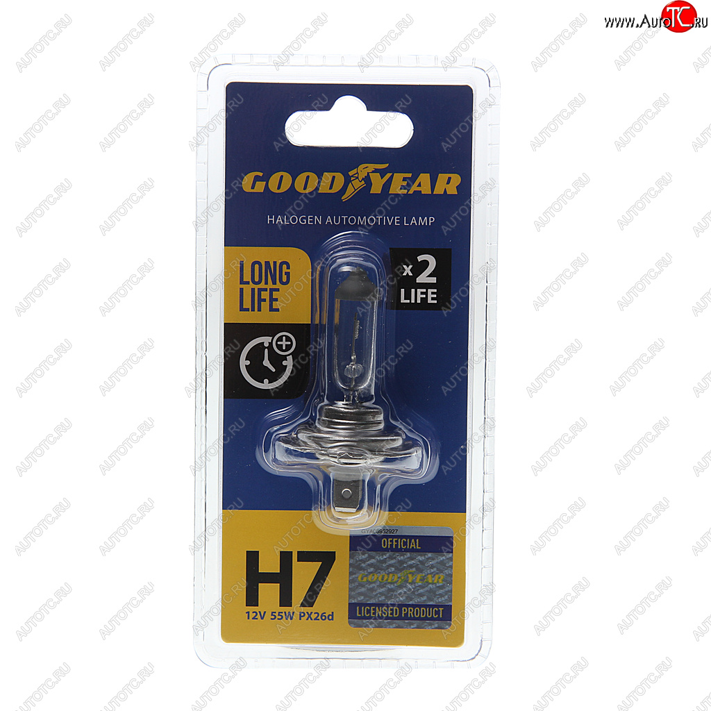 469 р. Лампа 12V H7 55W PX26d блистер (1шт.) Long Life GOODYEAR GOODYEAR gy017123  с доставкой в г. Кемерово