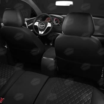 6 949 р. Авточехлы ГАЗель Next (3 высоких) экокожа черные, черная строчка ромб комплект AVTOLIDER AVTOLIDER gz30-0104-ec01-r-blk  с доставкой в г. Кемерово. Увеличить фотографию 7