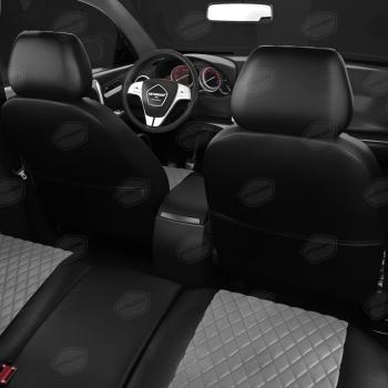 6 949 р. Авточехлы ГАЗель Next (3 высоких) экокожа черные, серая строчка ромб комплект AVTOLIDER AVTOLIDER gz30-0104-ec02-r-gra  с доставкой в г. Кемерово. Увеличить фотографию 7