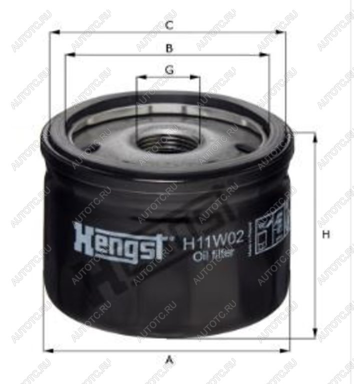499 р. Фильтр масляный КПП RENAULT HENGST HENGST h11w02  с доставкой в г. Кемерово
